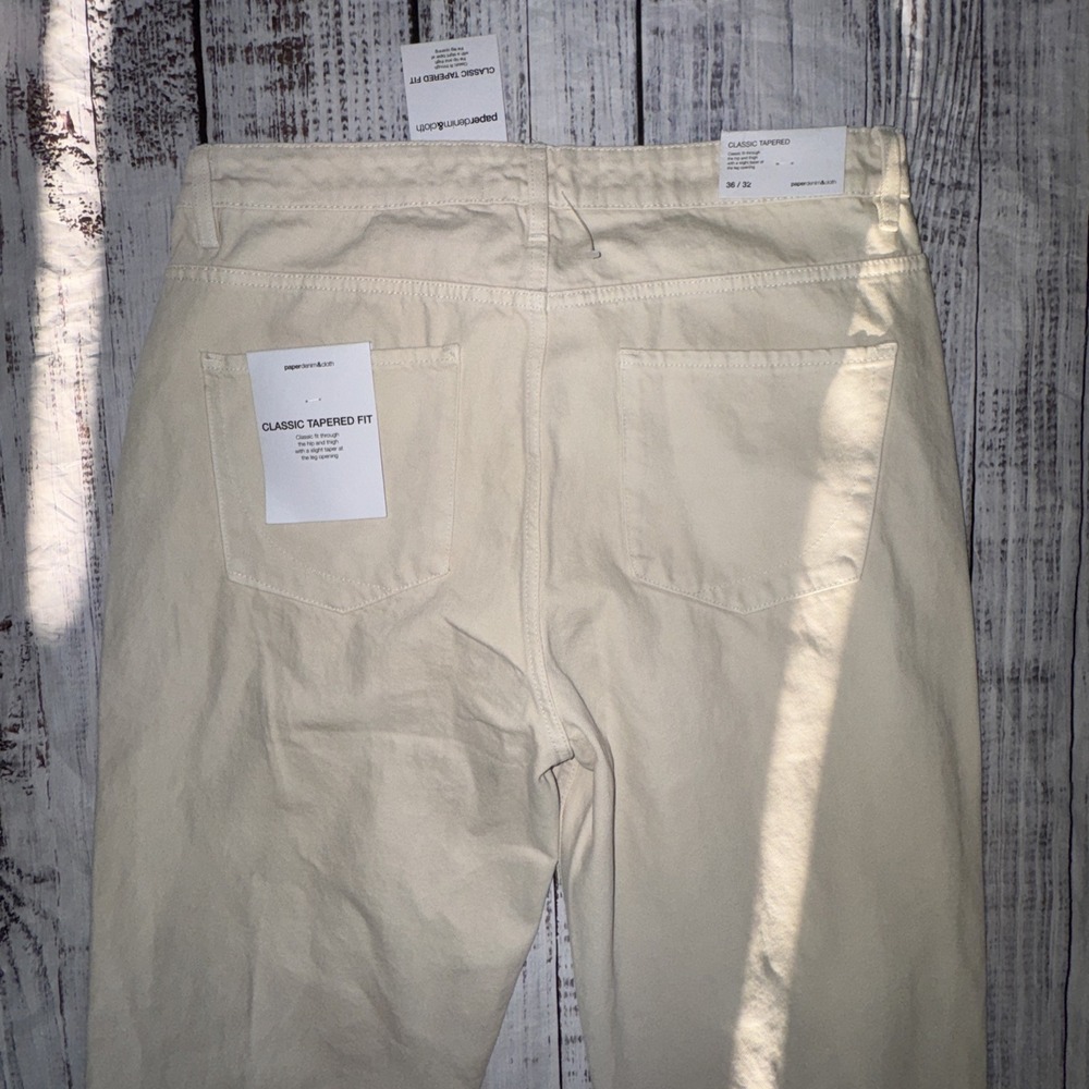 Paper & Denim Cloth Mens Relax Tapered Beige Jeans Size 36 X 32 NWT $72 - Picture 5 of 7